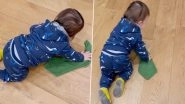 Preity Zinta Shares Adorable Video of Her Son Jai &lsquo;Practising His Swachh Bharat Moves&rsquo; While Mopping the Floor - Watch