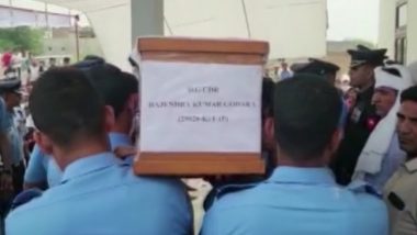 Rajasthan: Last Rites of IAF Wing Commander Rajendra Godara, Who Perished in Car Accident, Performed in His Native Village Dholipal