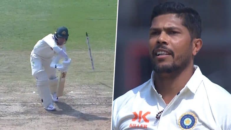 Umesh Yadav Bowls Peach of A Delivery, Todd Murphy’s Off-Stump Goes Cartwheeling During Day Two of IND vs AUS 3rd Test 2023 (Watch Video)