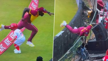 Rovman Powell Saves 5-Year-Old Ball Boy From Serious Injury; Hurts Himself in Process While Saving Boundary During SA vs WI 2nd T20I 2023 (Watch Video)
