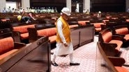 PM Narendra Modi Makes Surprise Visit to New Parliament Building in New Delhi, Inspects Various Works (See Pics)