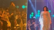 Lakme Fashion Week: Arjun Kapoor Cheers for Sister Anshula Kapoor As She Walks the Ramp In Ash Colour Glitter Corset Top Paired With High Slit Skirt and Long Line Shrug (Watch Video)