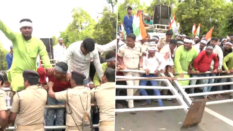 Odisha: Farmers Protest Against State Government in Bhubaneswar Demanding Free Electricity (Watch Video)