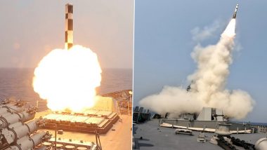 BrahMos Missile With Indigenous Seeker and Booster Successfully Launched by Indian Navy (See Pics)