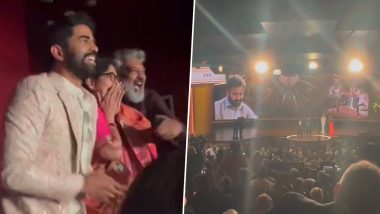 Oscars 2023: Naatu Naatu Wins Best Original Song, RRR Team Goes Wild As MM Keeravani and Chandrabose Accept the Award (Watch Video)