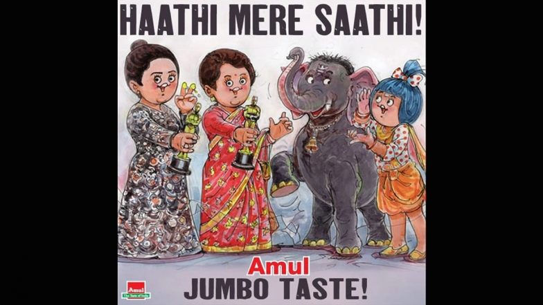 ‘Haathi Mere Saathi’: Amul Joins Celebrations With Adorable Doodle As 'Elephant Whisperers' Wins Oscars 2023 in Best Documentary Short Film Category