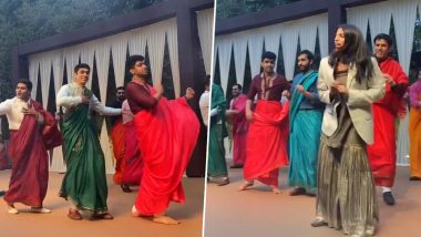 'Sexiest Desi Girls in Town': Men Drape Saree and Dance to 'Desi Girl' Song For a Wedding Performance, Video Goes Viral