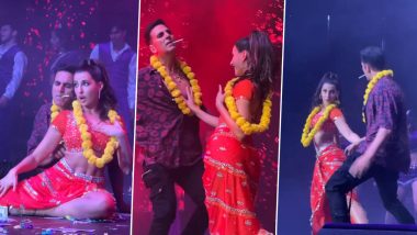 Akshay Kumar and Nora Fatehi Sets Dallas Stage on Fire With Sexy Moves on Pushpa's ‘Oo Antava’ Song!  (Watch Video)