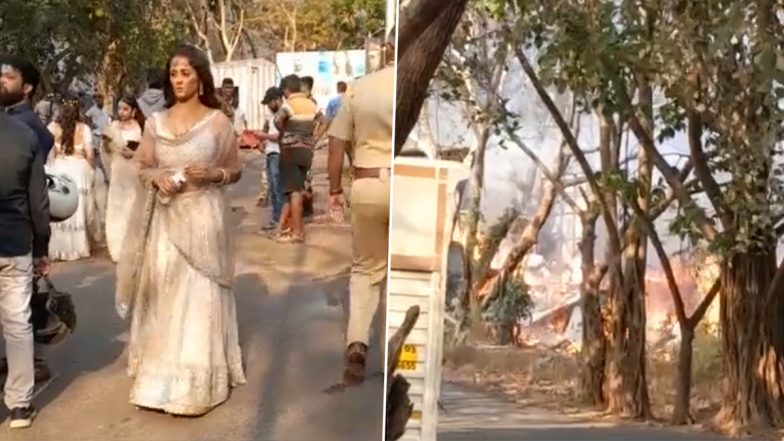 Massive Fire on Ghum Hai Kisikey Pyaar Meiin Sets: Ayesha Singh, Neil Bhatt and Aishwarya Sharma Spotted Outside the Burning Arena (Watch Videos)