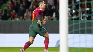 Cristiano Ronaldo Free Kick Goal Video: Watch Portuguese Captain Score From the Set Piece in UEFA Euro 2024 Qualifiers Match Against Liechtenstein
