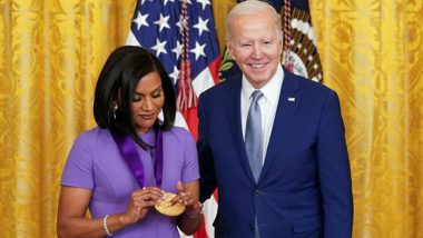 President Joe Biden Presents Mindy Kaling with National Humanities Medal at White House Ceremony