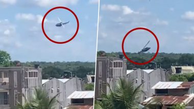 Colombia Helicopter Crash: Video Shows Army Chopper Crashing Down in Quibdo, Four Killed