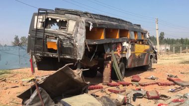 Haryana Road Accident: Trailer Truck Rams into Bus on Yamuna Nagar-Panchkula Highway in Ambala; Seven Killed and Four Injured