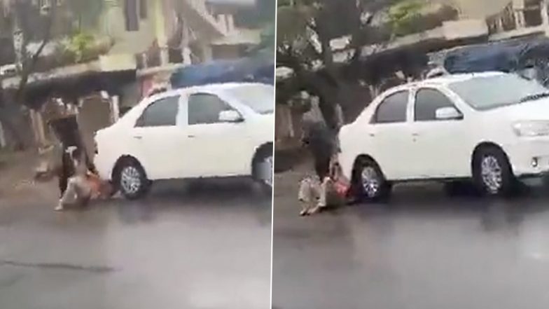 Andhra Pradesh: Coconut Vendor Attacks Brake Inspector With Knife in Kakinada, Shocking Video Goes Viral