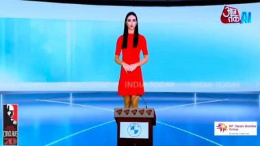 AI Anchor Sana: India Today Group's Vice Chairperson Kalli Purie Introduces Aaj Tak's First News Presenter Powered by Artificial Intelligence (Watch Video)