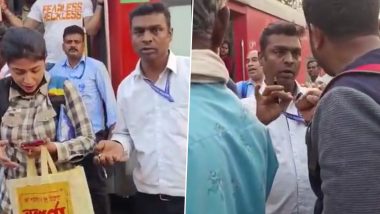 Bengaluru: ‘Drunk’ Railway TTE and Woman Passenger Get Into Heated Argument Over Ticket at KR Puram Station (Watch Video)