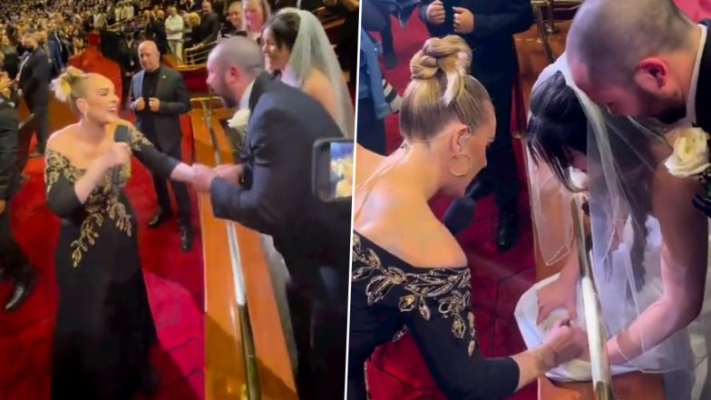 Adele Gives Autograph on Bride’s Wedding Dress Who Attended Her LA Gig Right After Getting Married (Watch Video)