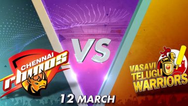 Chennai Rhinos vs Telugu Warriors CCL 2023 Match Update: Arya’s Team Wins Against Akhil Akkineni's Side by 20 Runs!