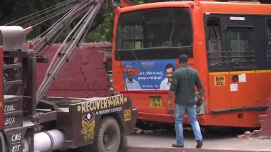 Delhi: Cluster Bus Rams Through Cemetery Wall in Khan Market Area (Watch Video)