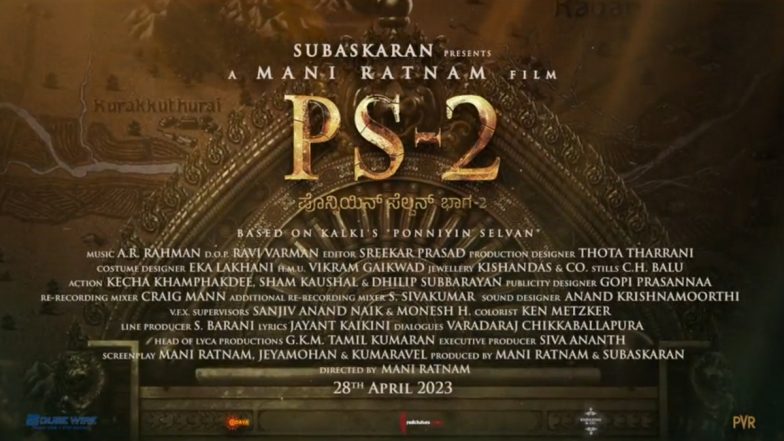 Ponniyin Selvan 2: Trailer of Aishwarya Rai Bachchan, Chiyaan Vikram’s Film to Be Out on This Date (Watch Video)