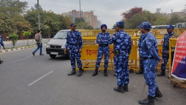 Delhi Liquor Policy Case: Security Beefed Up Outside CBI Office As Agency Gears Up To Produce Manish Sisodia in Court (See Pics)