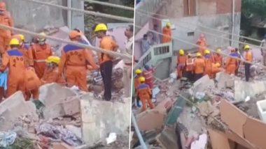 Andhra Pradesh: Three Dead, 3 Others Injured After Three-Storey Building Collapses in Visakhapatnam (Watch Video)