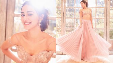Ananya Panday Opts for Beautiful Pastel Pink Bralette with Long Pleated Skirt for Alanna Panday’s Mehendi Ceremony (View Pics)