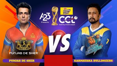 Punjab De Sher vs Karnataka Bulldozers CCL 2023 Match Update: Pradeep’s Team Wins by 8 Wickets, Best Bowler Award Goes to Suneel Rao, Best Batsman Harrdy Sandhu and Man of the Match Pradeep