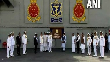 India News | Top Military Commanders to Discuss Operations, Jointness on Board INS Vikrant Aircraft Carrier in Arabian Sea