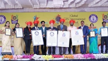 Business News | Little Stars English Medium Secondary School and Global International School in Hirebagewadi Breaks Two Elite World Records Consecutively