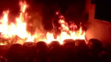 India News | UP: Fire Breaks out in Pipe Godown in Sambhal, No Casualties