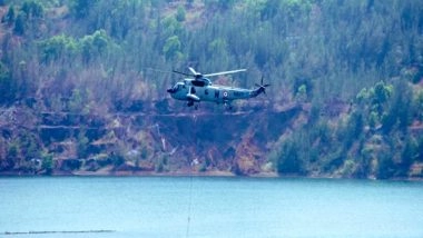 India News | Indian Navy Helicopters Engaged in Dousing Goa Forest Fire