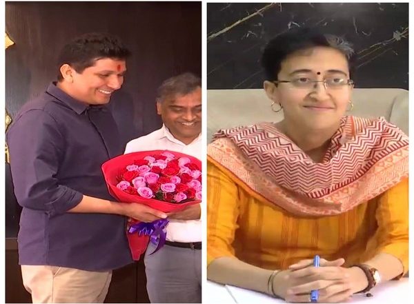 India News | Newly Inducted Delhi Ministers Atishi, Saurabh Take Charge of Ministries Today