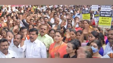 India News | Tamil Nadu: BJP Protest in Chennai Against DMK Govt, Allege Fake Cases Against Party Workers