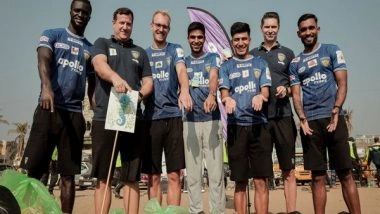 Sports News | Led by Skipper Anirudh Thapa, Chennaiyin FC Conducts Marina Beach Cleaning Drive