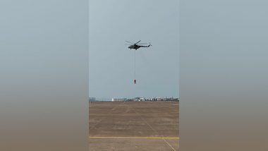 Mhadei Wildlife Sanctuary Fire: Indian Airforce Dispenses Over 25000 Liters of Water to Contain Goa Forest Fire with Mi-17 Helicopters