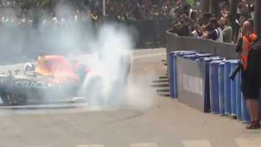 Formula 1 Mumbai Race: F1 Car Catches Fire During Oracle Red Bull Racing in Bandra