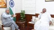 India News | Kharge Meets Rajya Sabha Chairman Ahead of Budget Session, Seeks Cooperation in House