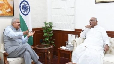 India News | Kharge Meets Rajya Sabha Chairman Ahead of Budget Session, Seeks Cooperation in House