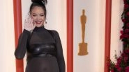 Entertainment News | Oscars 2023 Red Carpet: Rihanna Flaunts Baby Bump in Stylish Black Gown