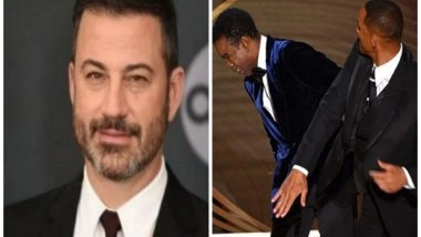 Entertainment News | Oscars 2023: Host Jimmy Kimmel Roasts Will Smith's Slap Incident in Monologue
