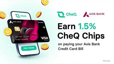 Business News | CheQ Partners with Axis Bank to Provide Users with Extra Rewards on Credit Card Bill Payments