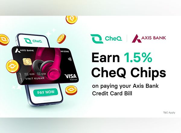 Business News | CheQ Partners with Axis Bank to Provide Users with Extra Rewards on Credit Card Bill Payments