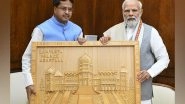 India News | Tripura CM Calls on PM Modi in Delhi, Presents Him with Portrait of Ujjayanta Palace