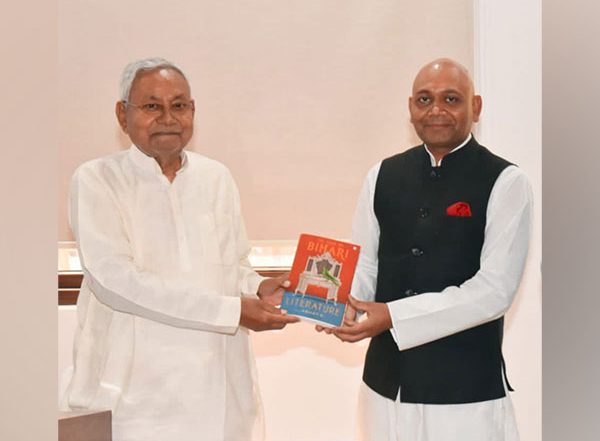 India News | Poet-diplomat Abhay K Presents Copy of 'The Book of Bihari Literature' to Nitish Kumar