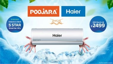 Business News | Poojara Telecom Eyes Robust Expansion Plans; Haier Kinouchi 5 Star Heavy - Duty Pro Air Conditioner Now Available at Poojara Telecom