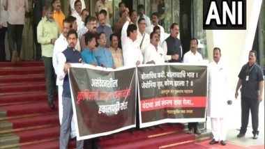 India News | Maharashtra: MVA Leaders Protest Demanding Abdul Sattar's Resignation over Remarks on Farmers