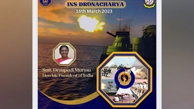 India News | INS Dronacharya to Be Awarded President's Colour