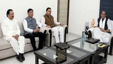 India News | Dhami Attends Meet Chaired by Rajnath to Boost Infra in Northern Borders