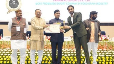 Business News | Ritesh Agarwala's Pannalal Exports Pvt. Lmt. Recognised as Most Promising Export Company